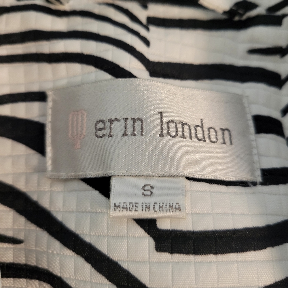 Erin London size S offset zipper zebra striped lightweight dressy jacket - Picture 7 of 12